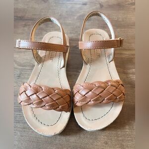 Seychelles Girls Brown Braided Sandals Flat Sole Adj-Ankle Buckle Closure Sz 13